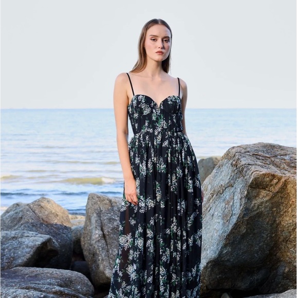 Sau Lee Georgina Floral Maxi Dress Size 12 NWT - Picture 2 of 9